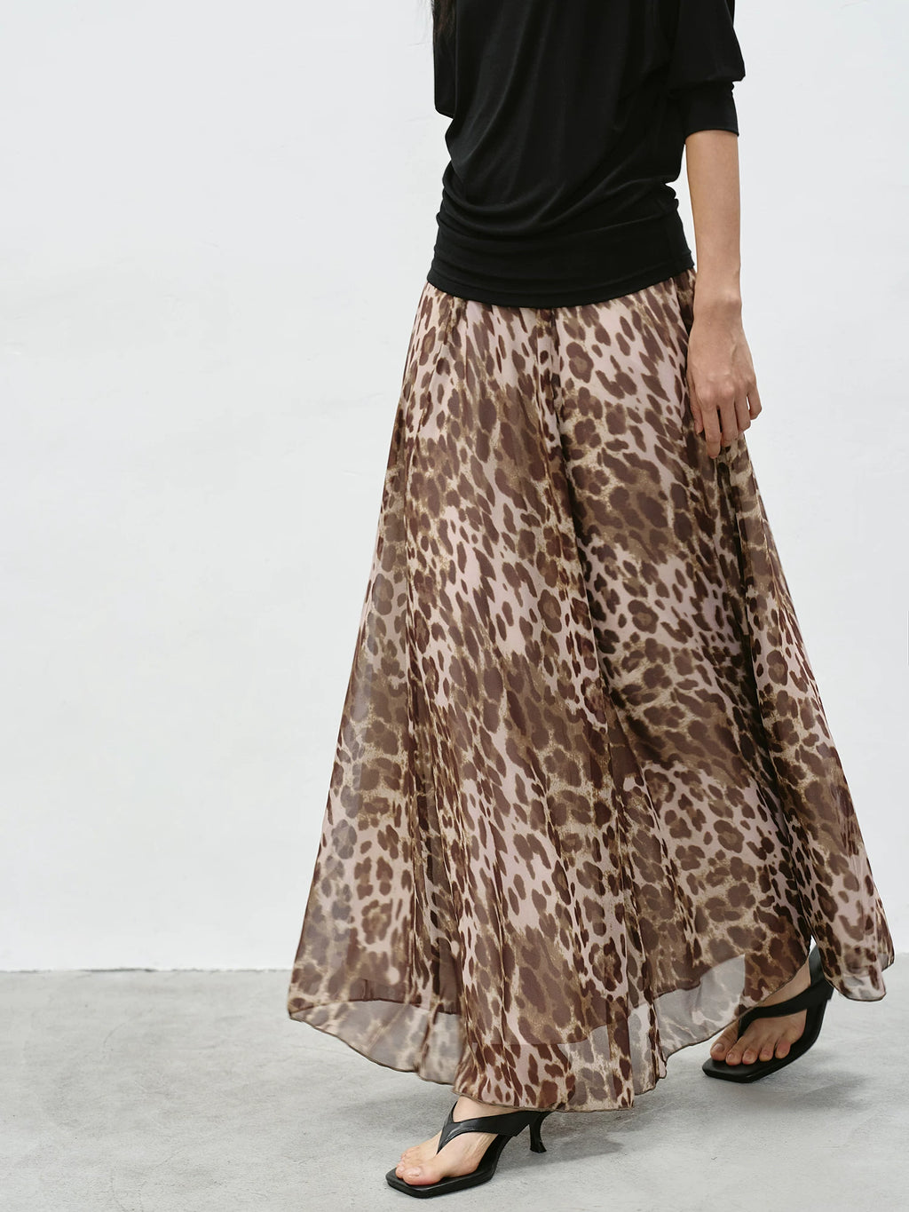 EIGHTHMONTH Leopard Print Swing Skirt