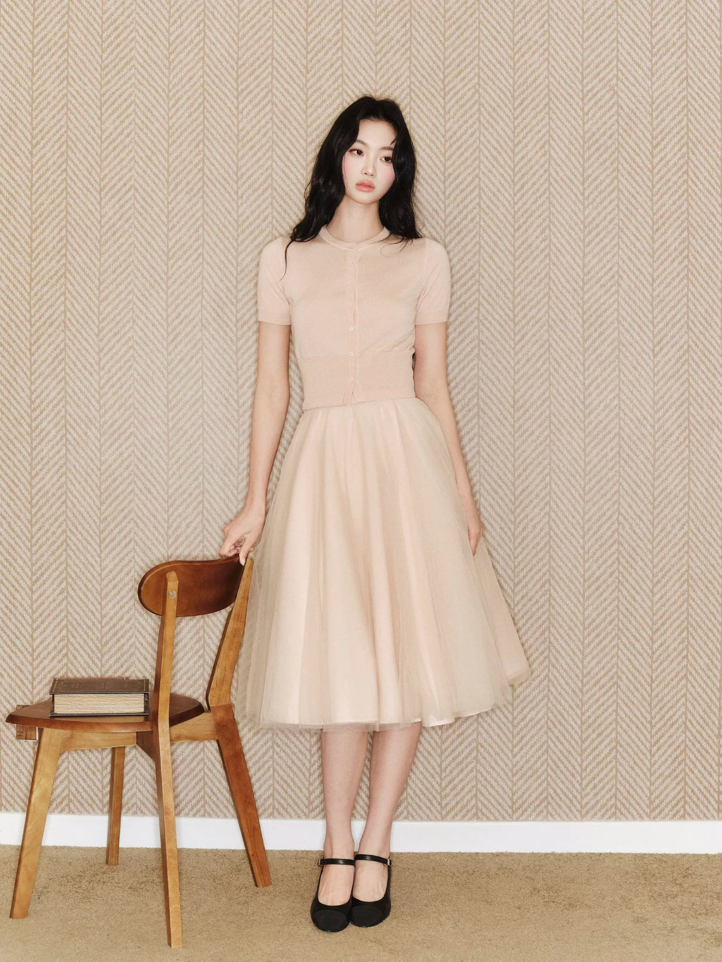 Avenement Mesh Waist Thin Versatile Skirt