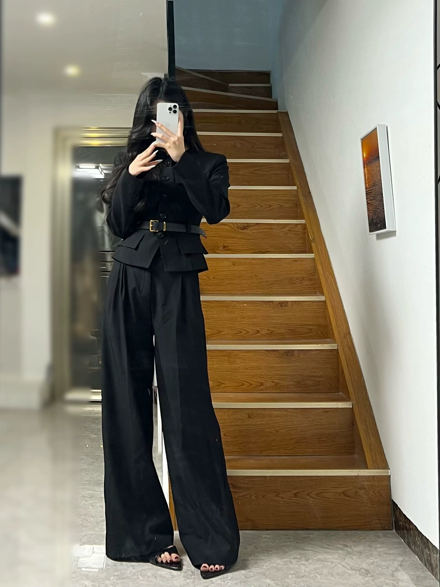 PANPANSTUDIO Commuter Suit Wide-leg Pants Set