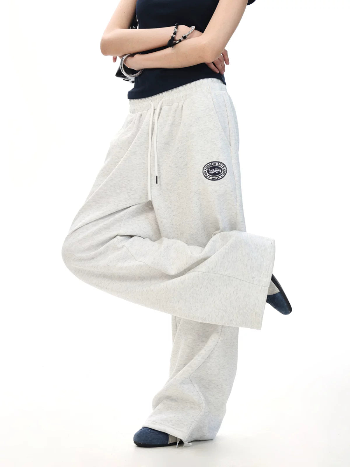 0123Start Vintage Sports Loose Wide Leg Casual Pants