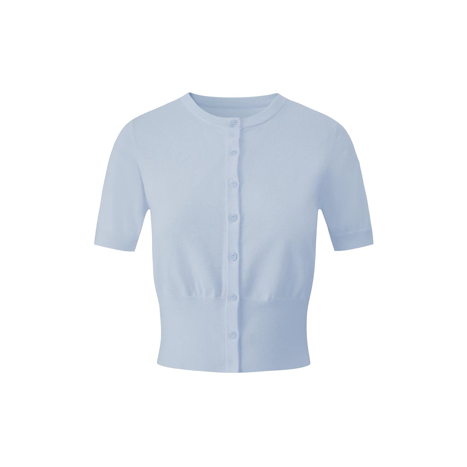 Avenement Knitted Round Neck Slim Short Tee