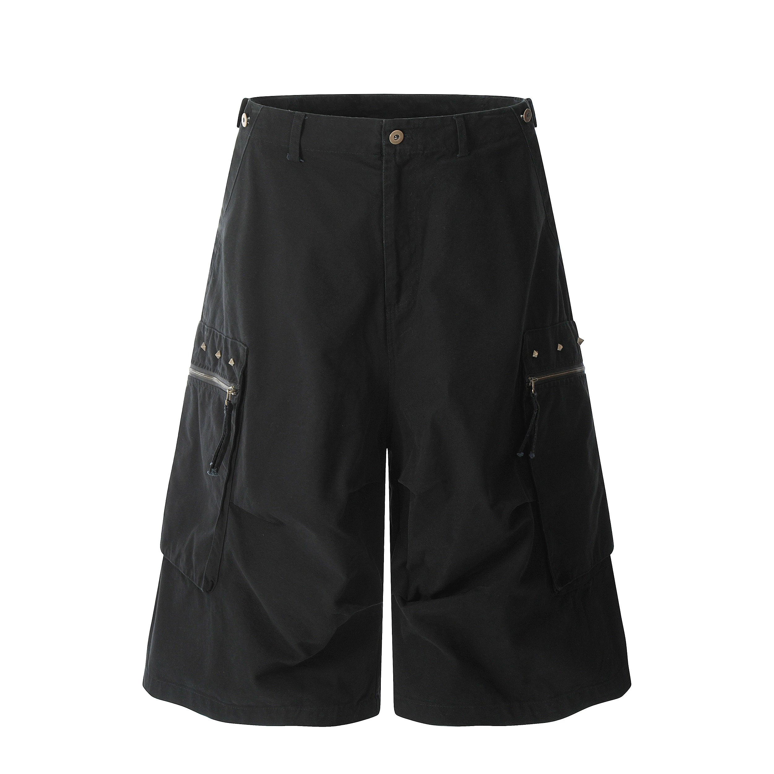 BLACKLISTS Pleated Rivet Multi-pocket Tooling Shorts