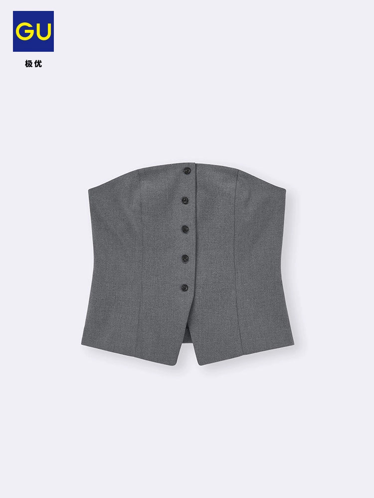 GU Front Buckle Casual Halter Top