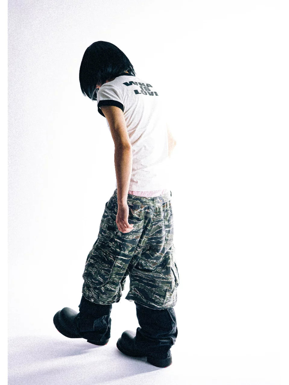 PCCVISION Double-sided Printing Color Matching Contrasting Slim Tee