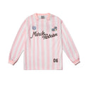 March Vintage Striped Football Style Print Long Sleeve