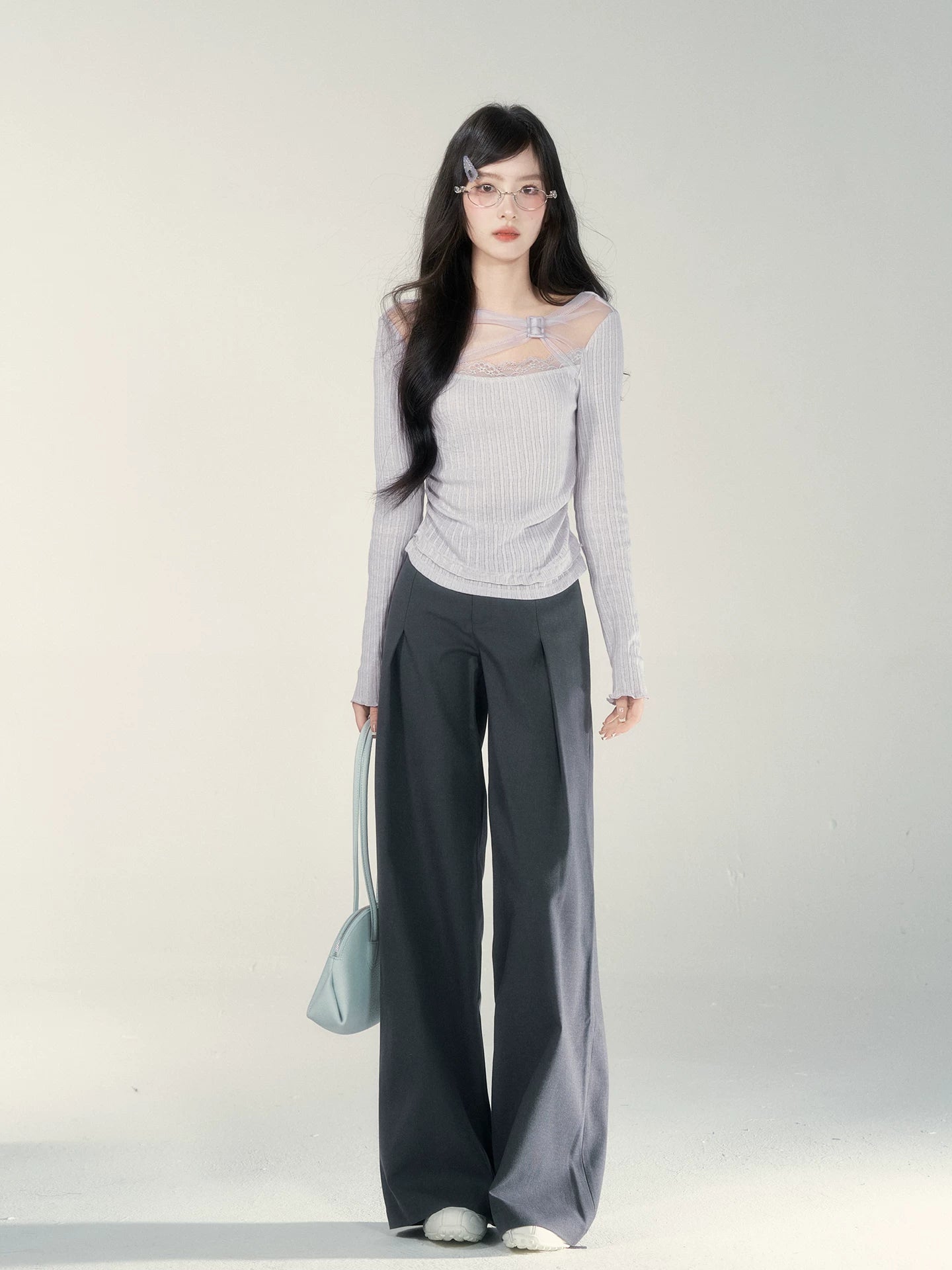 Wildberry High Waist Casual Loose Versatile Wide Leg Pants
