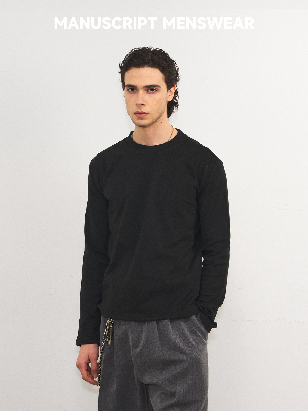 MANUSCRIPT Casual Round Neck Thermal Long Sleeves
