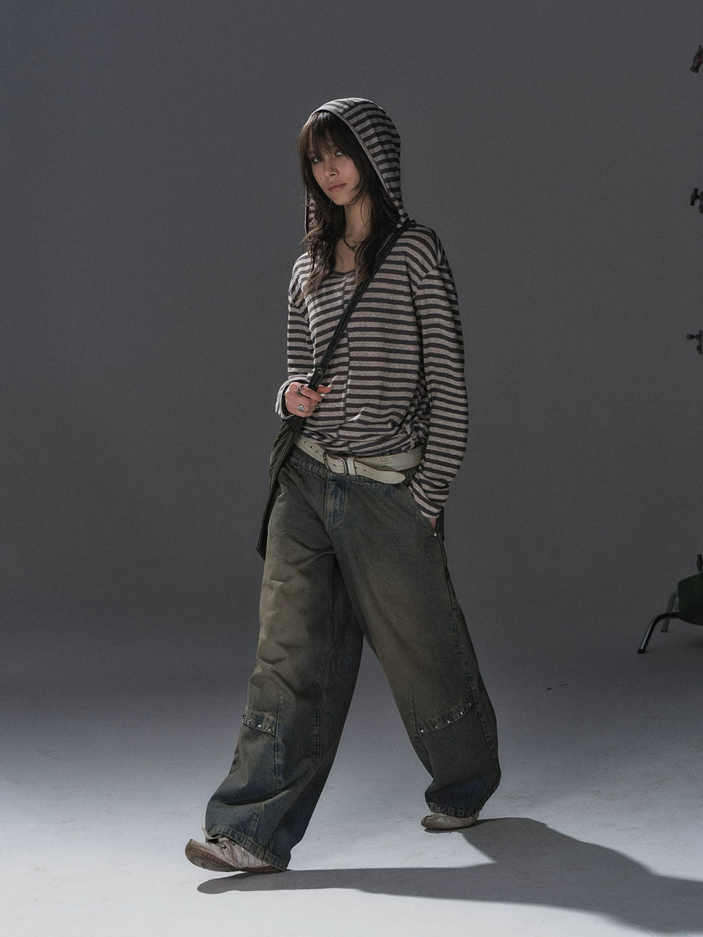 WearAndtear Striped Lightweight Hooded Long Sleeve