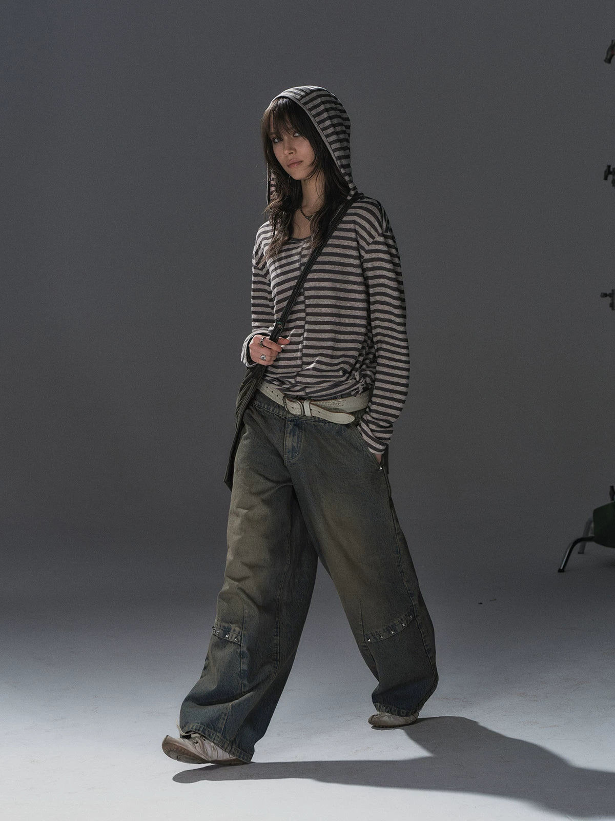 WearAndtear Striped Lightweight Hooded Long Sleeve