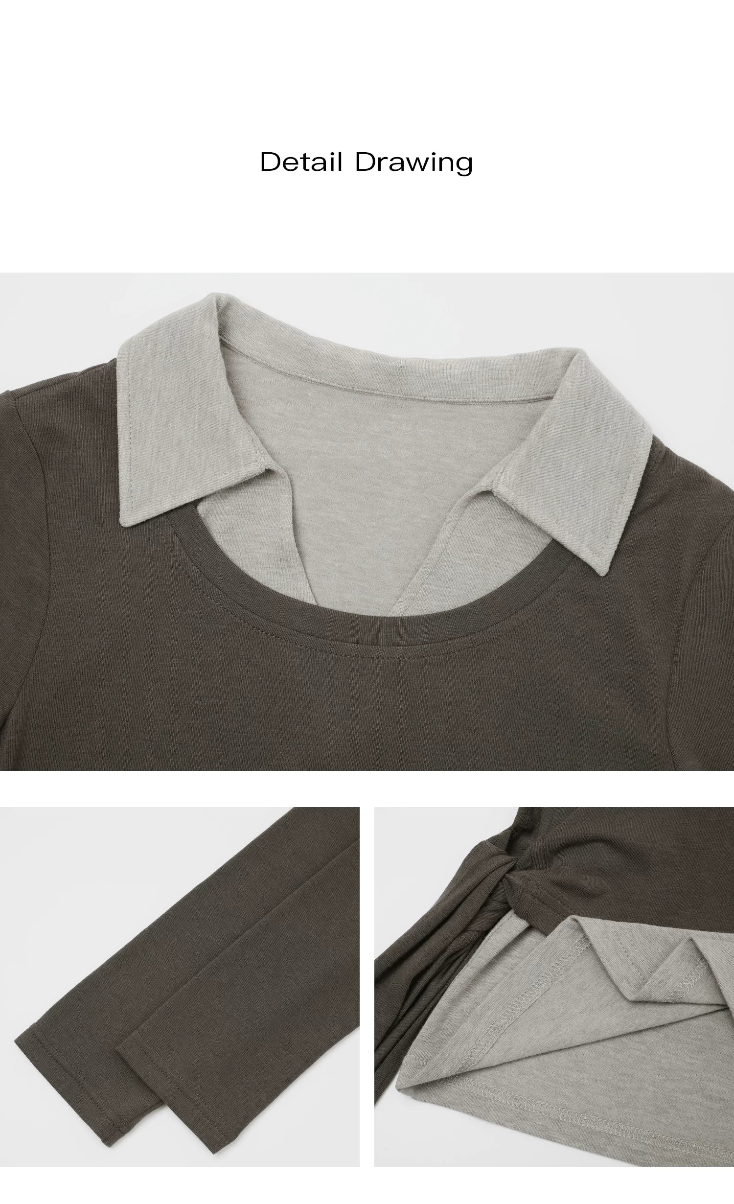 EIGHTHMONTH Fake Two-piece Lapel Slim Long Sleeve