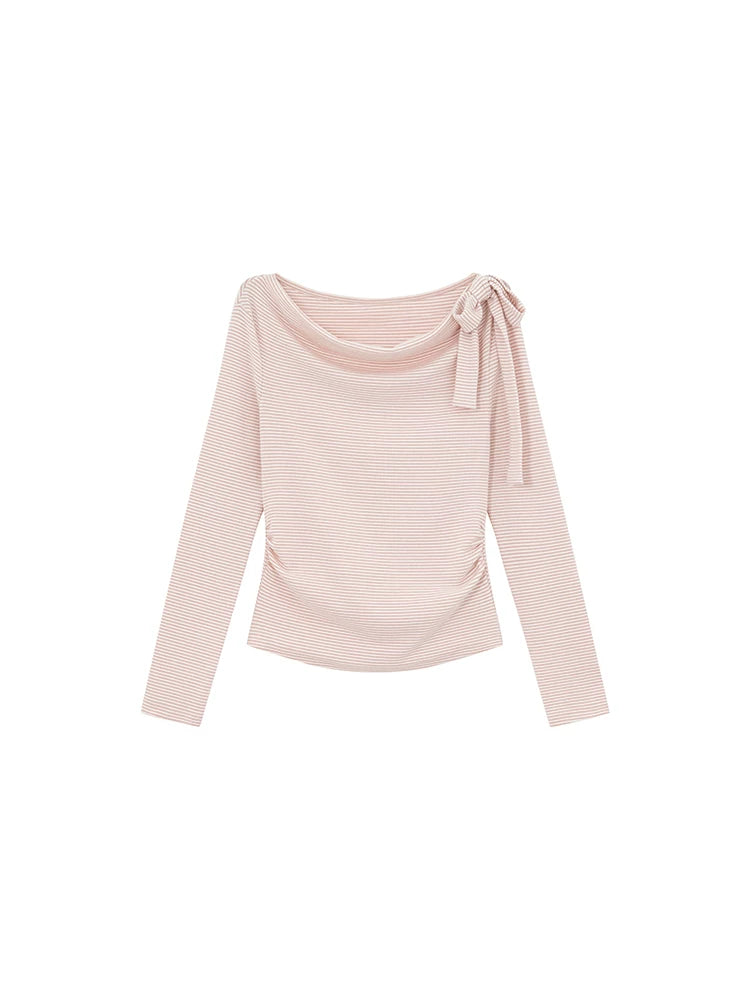 Kano Swing Neck Strap Striped Long Sleeve