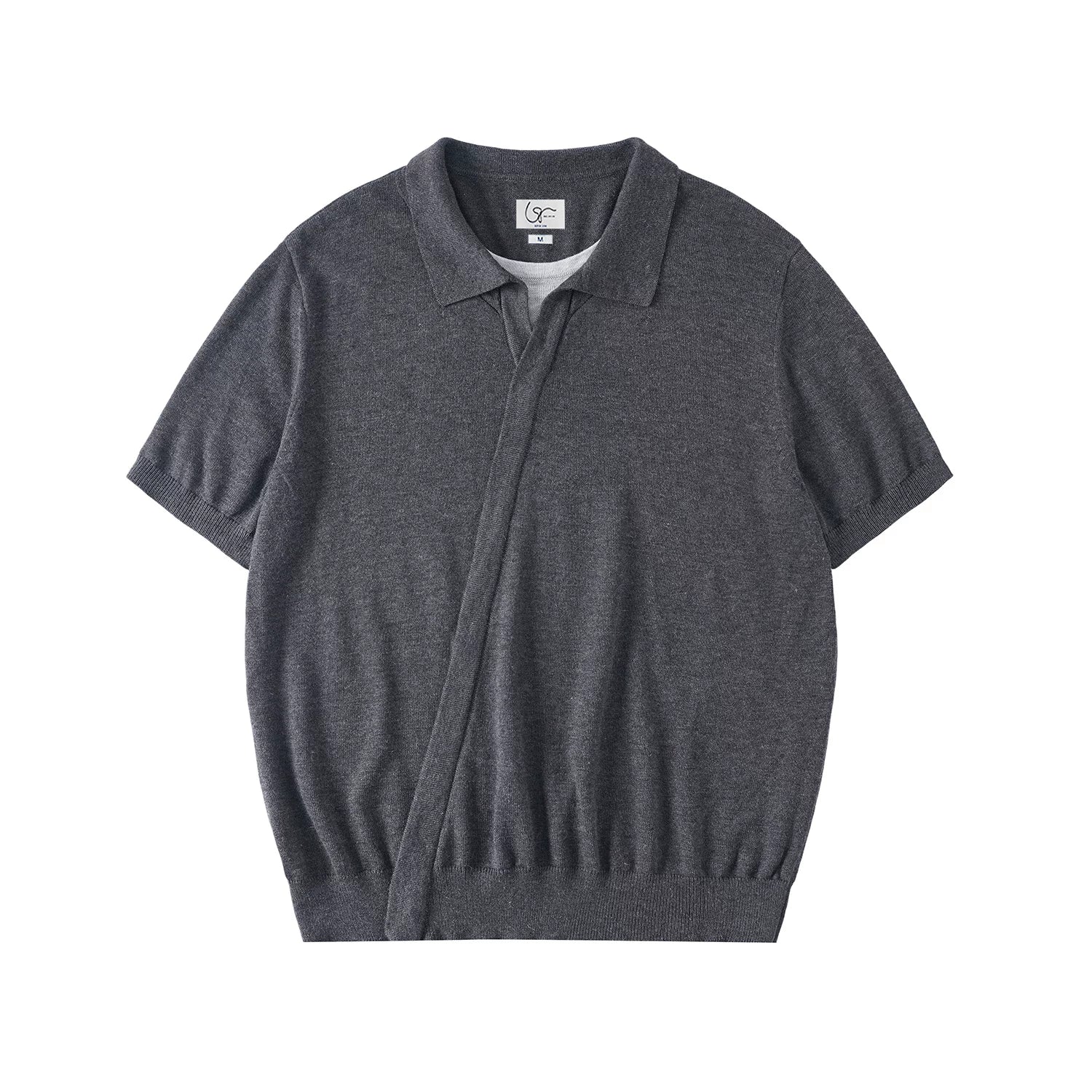 LR MADE Knitted Fake Two-piece Casual Tee