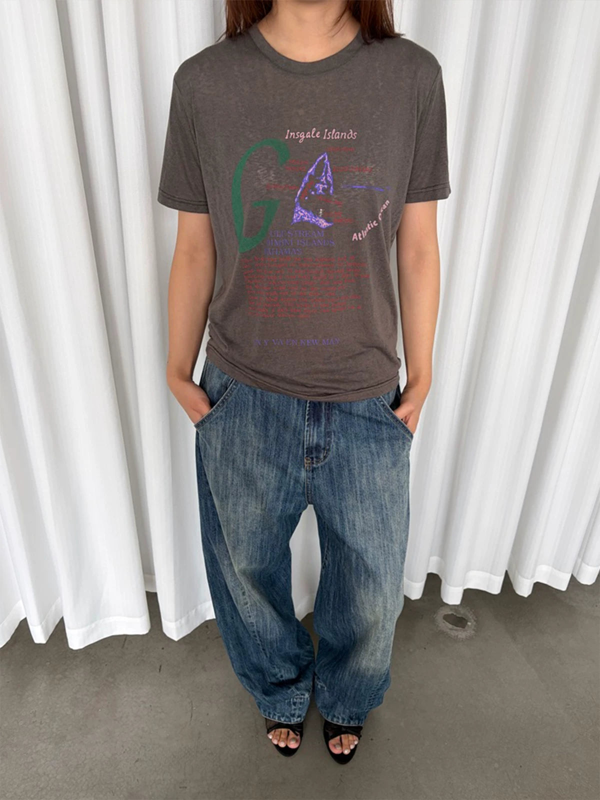 InsGale Retro Old Mottled Print Tee