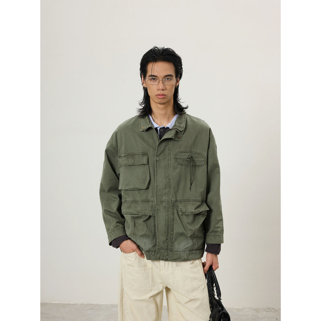 BTSG Multi-pocket Stand-up Collar Zip-up Tooling Jacket