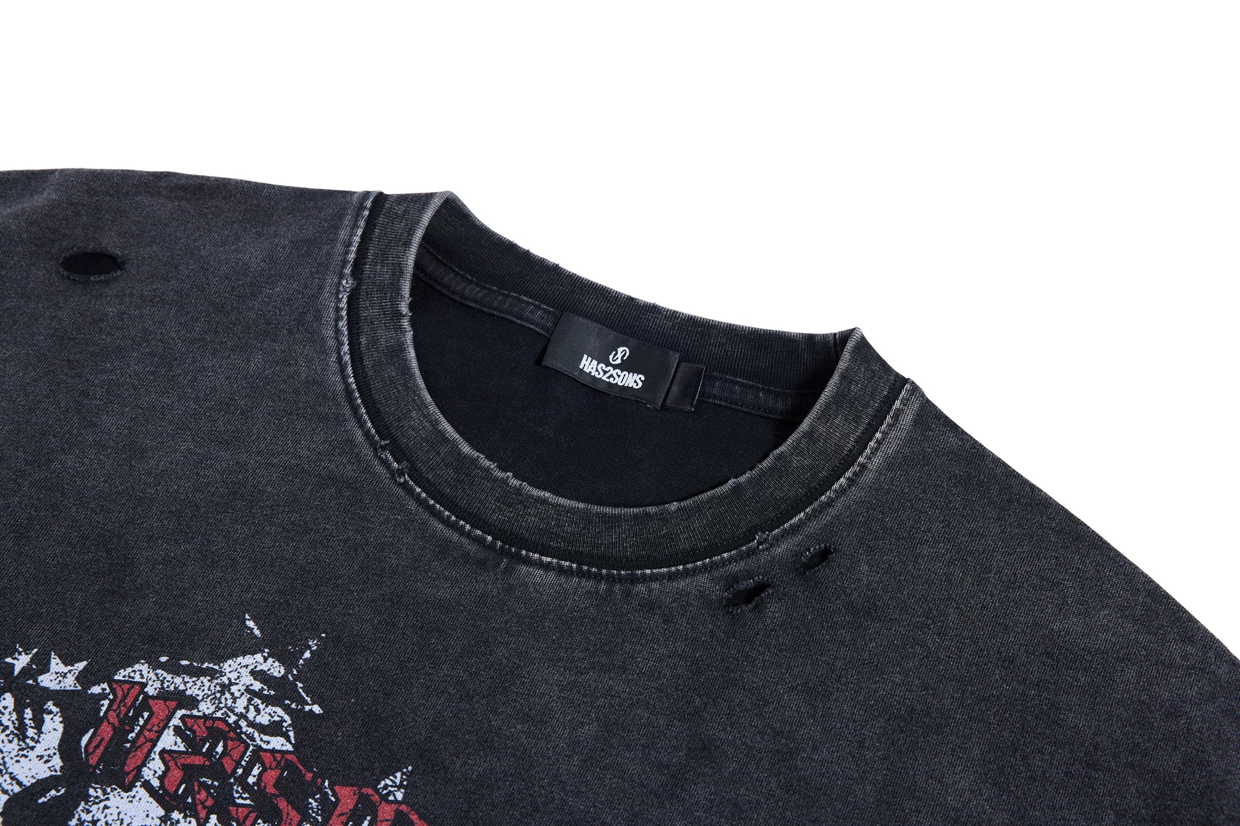HAS2SONS Crew Neck Loose Casual Tee