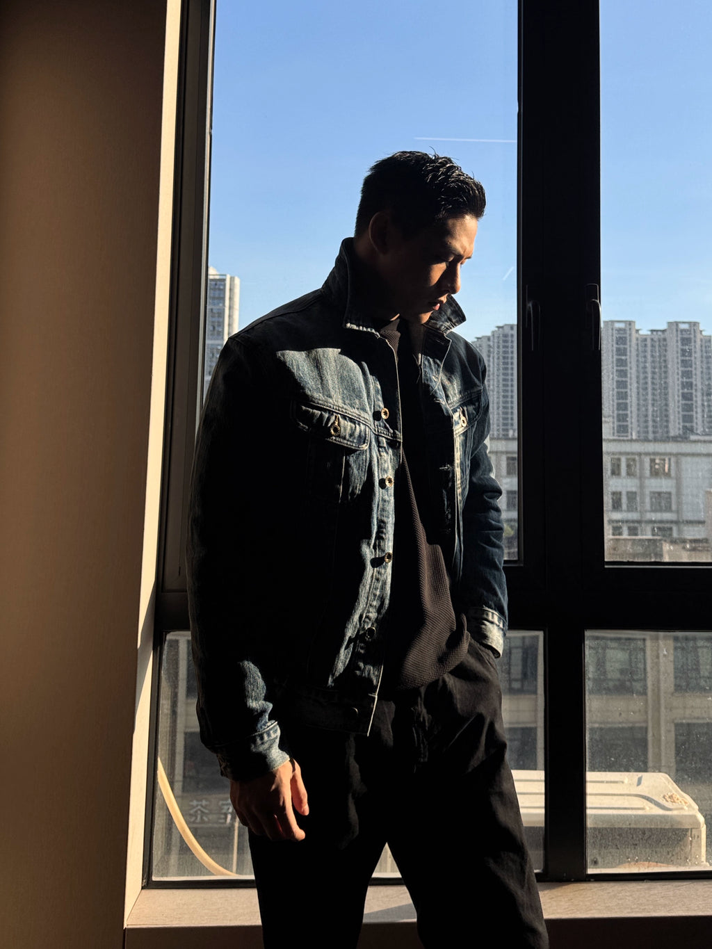 GTAL Removable Lapel Denim Jacket