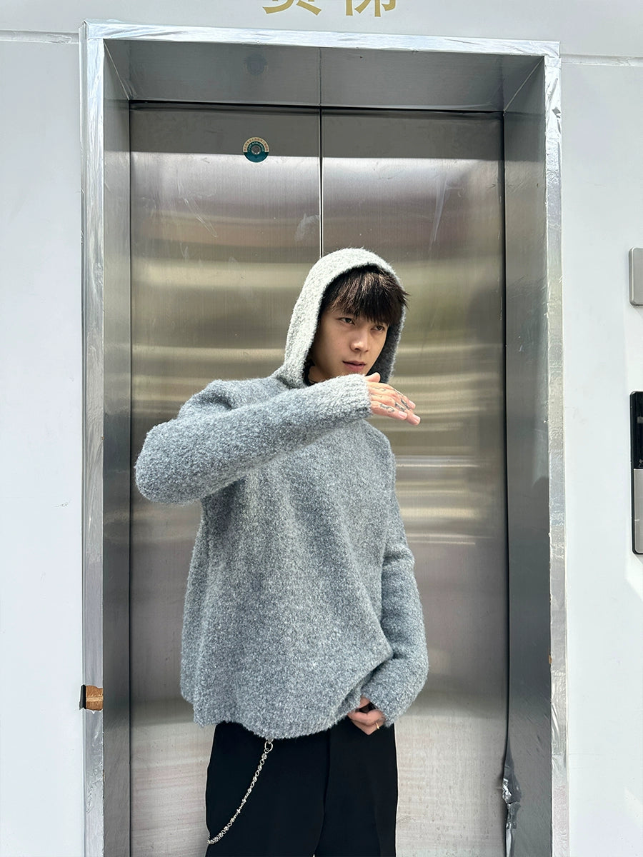 BRG Lazy Commuter Hooded Knitted Sweater Hoodie