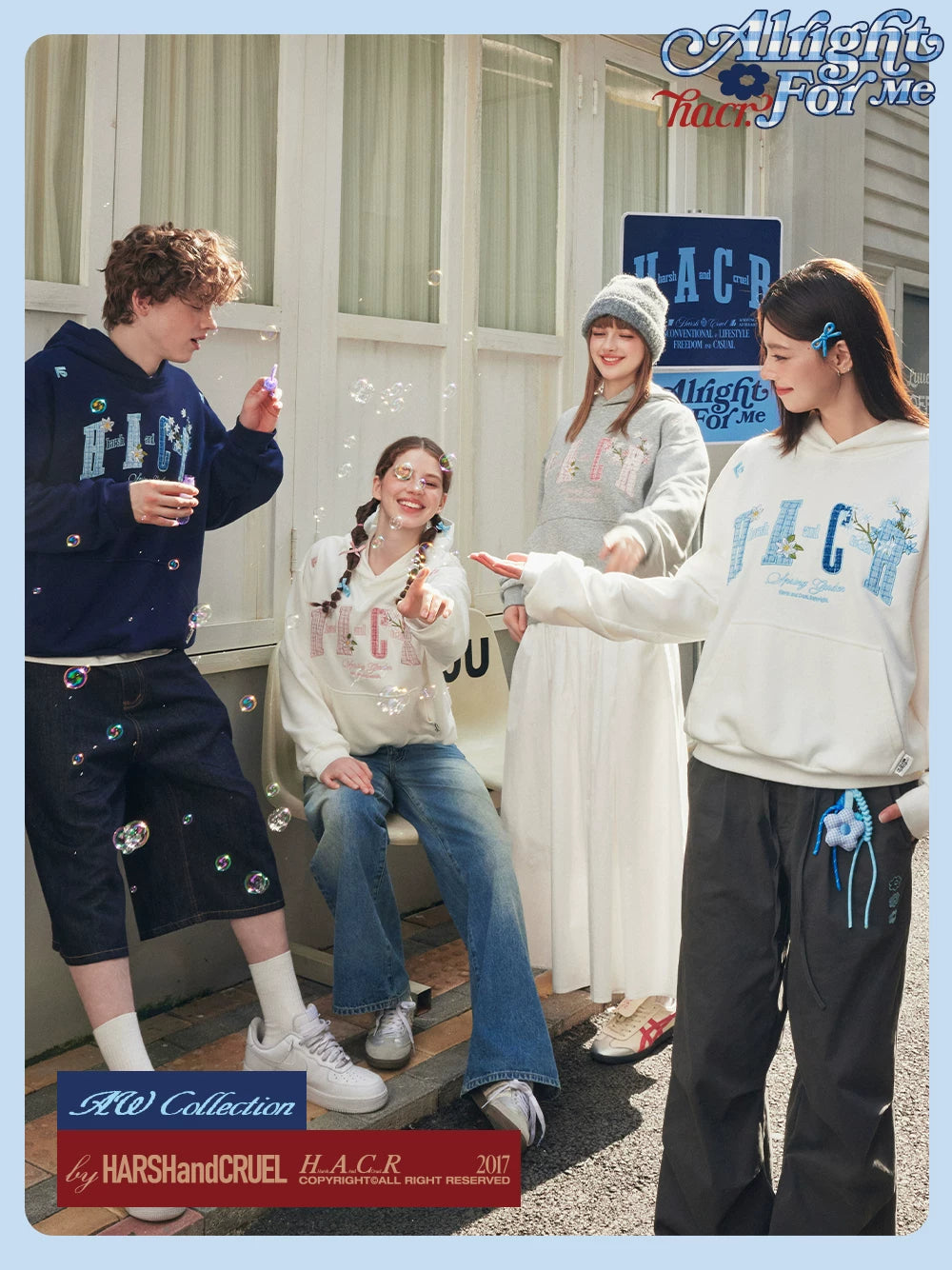 HACR Loose-embroidered Hooded Sweater