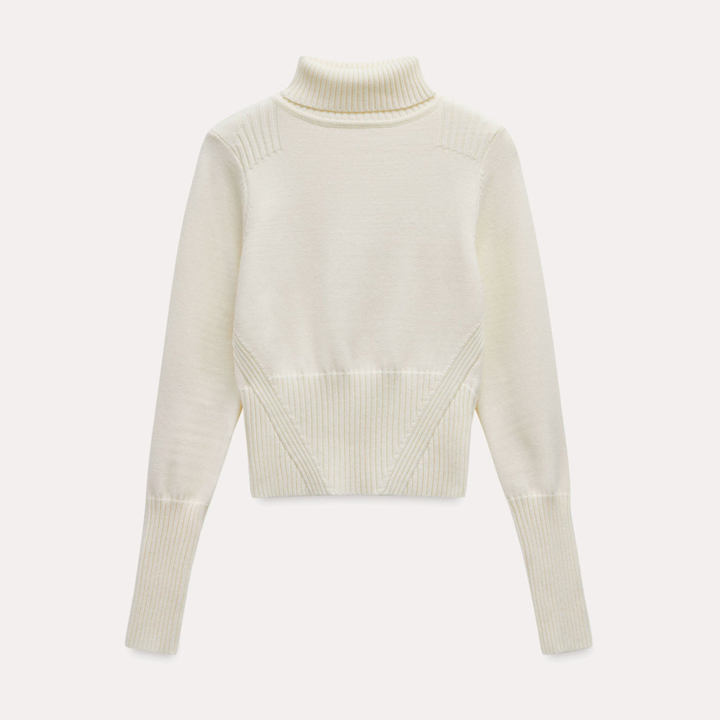 EGGKA Turtleneck Slim-fitting Waist Wool Knitted Sweater