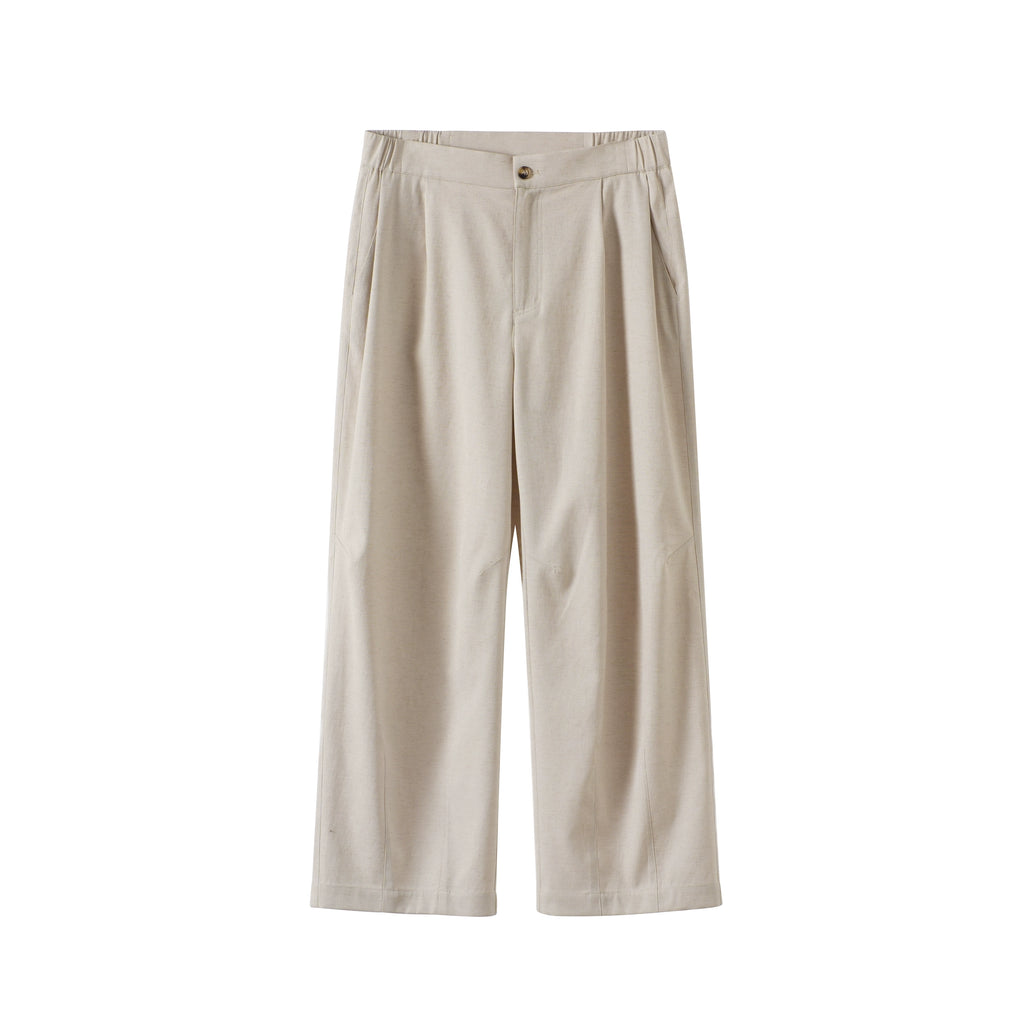 BUTTBILL 25SS Vintage Solona cotton and linen wide-leg cool Pants