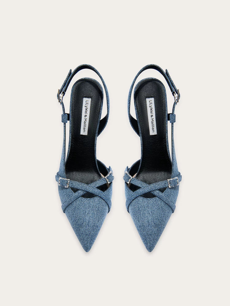 Lily Wei Fashion Cross-Heeled Sandals