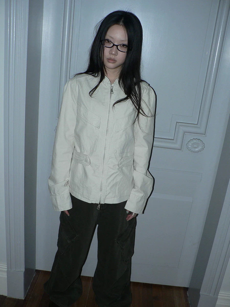 Ang: Project Vintage Stand-up Collar Double Zip Pocket Tooling Jacket