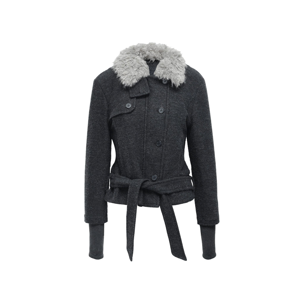 Audwyn Fleece Thickened Stand-up Collar Strap-on Slim-fit Woolen Jacket