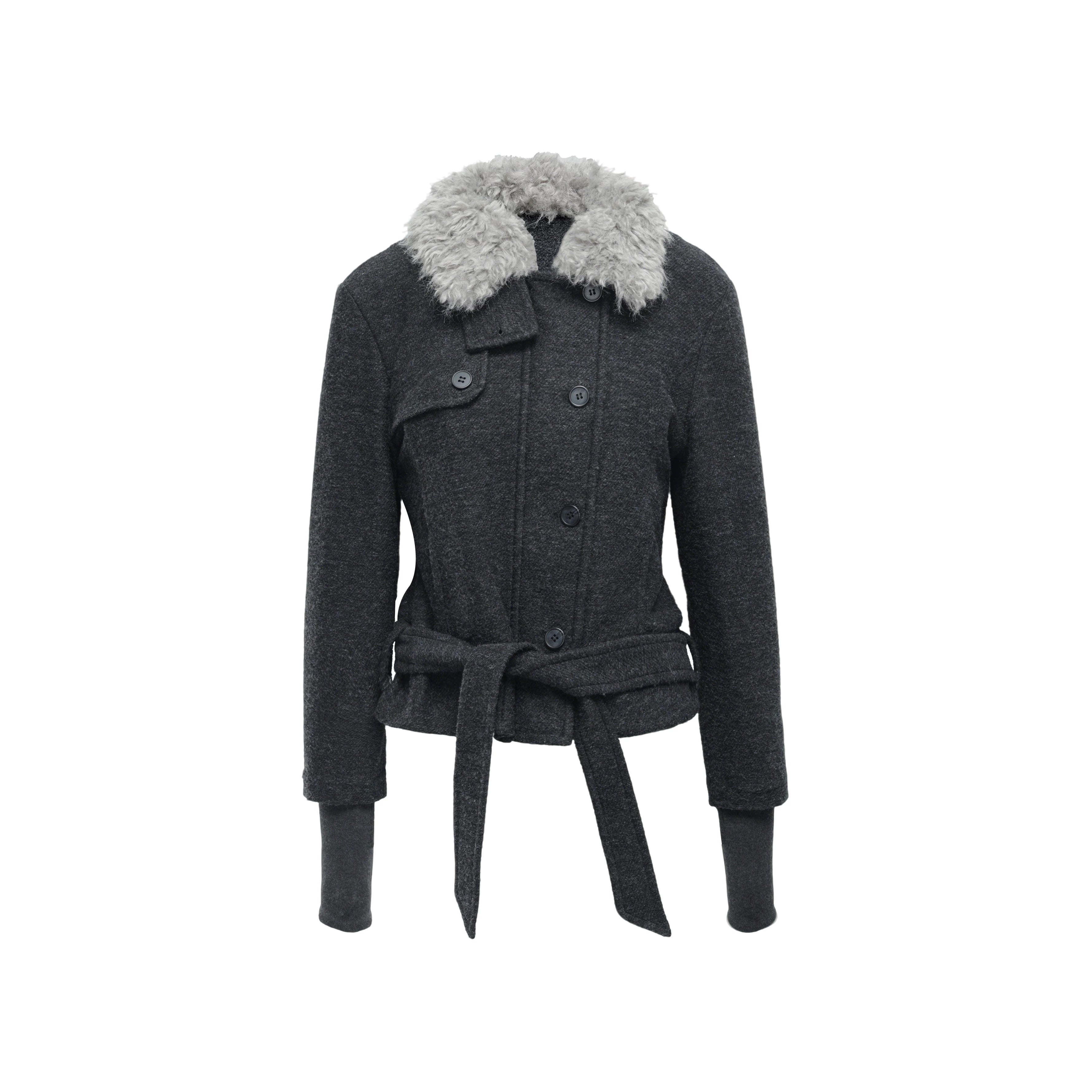 Audwyn Fleece Thickened Stand-up Collar Strap-on Slim-fit Woolen Jacket