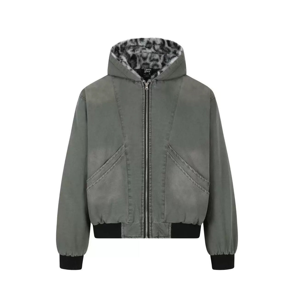 Saimt Retro Fur Collar Hooded Cotton Jacket