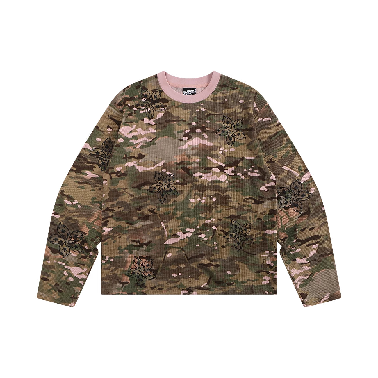 BURNIN Flame Flower Camouflage Casual Loose Long Sleeve