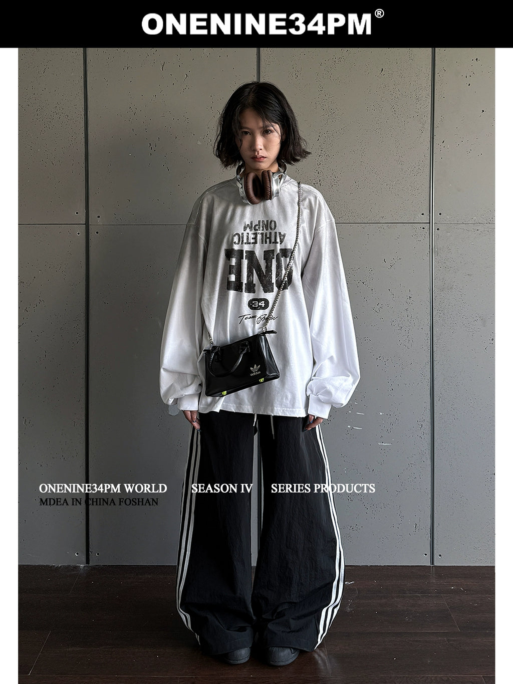 ONENINE34PM Inverted LOGO Worn Spray Color Long Sleeve