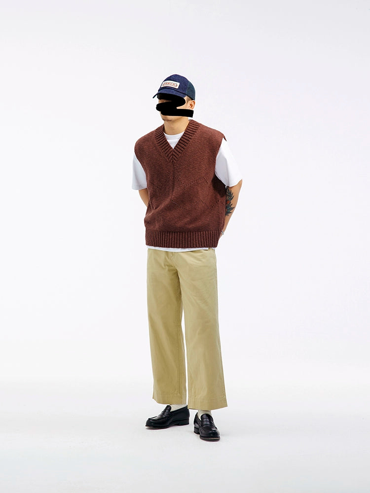 SUPERTOFU Loose Skeleton Knitted Vest