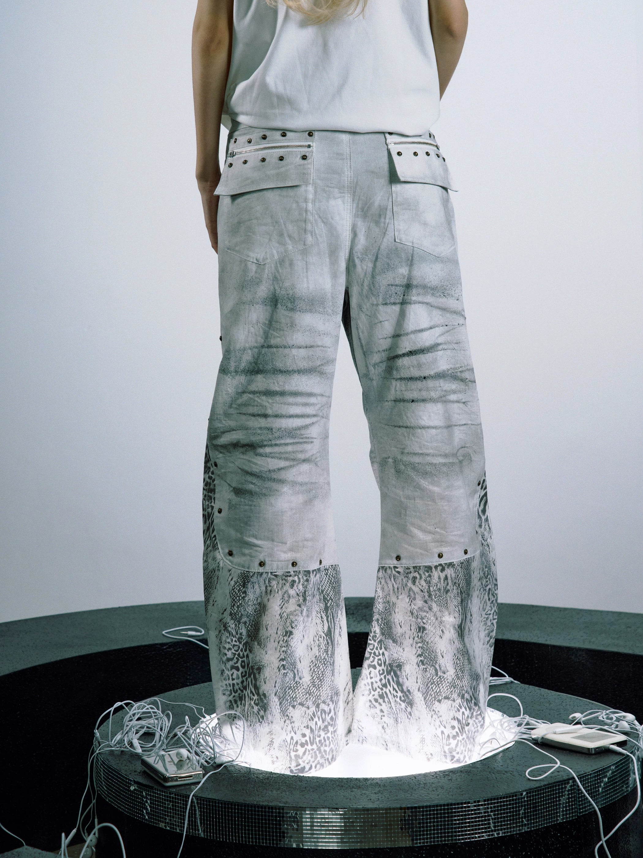 PAIKI Straight Leopard Print Versatile Jeans