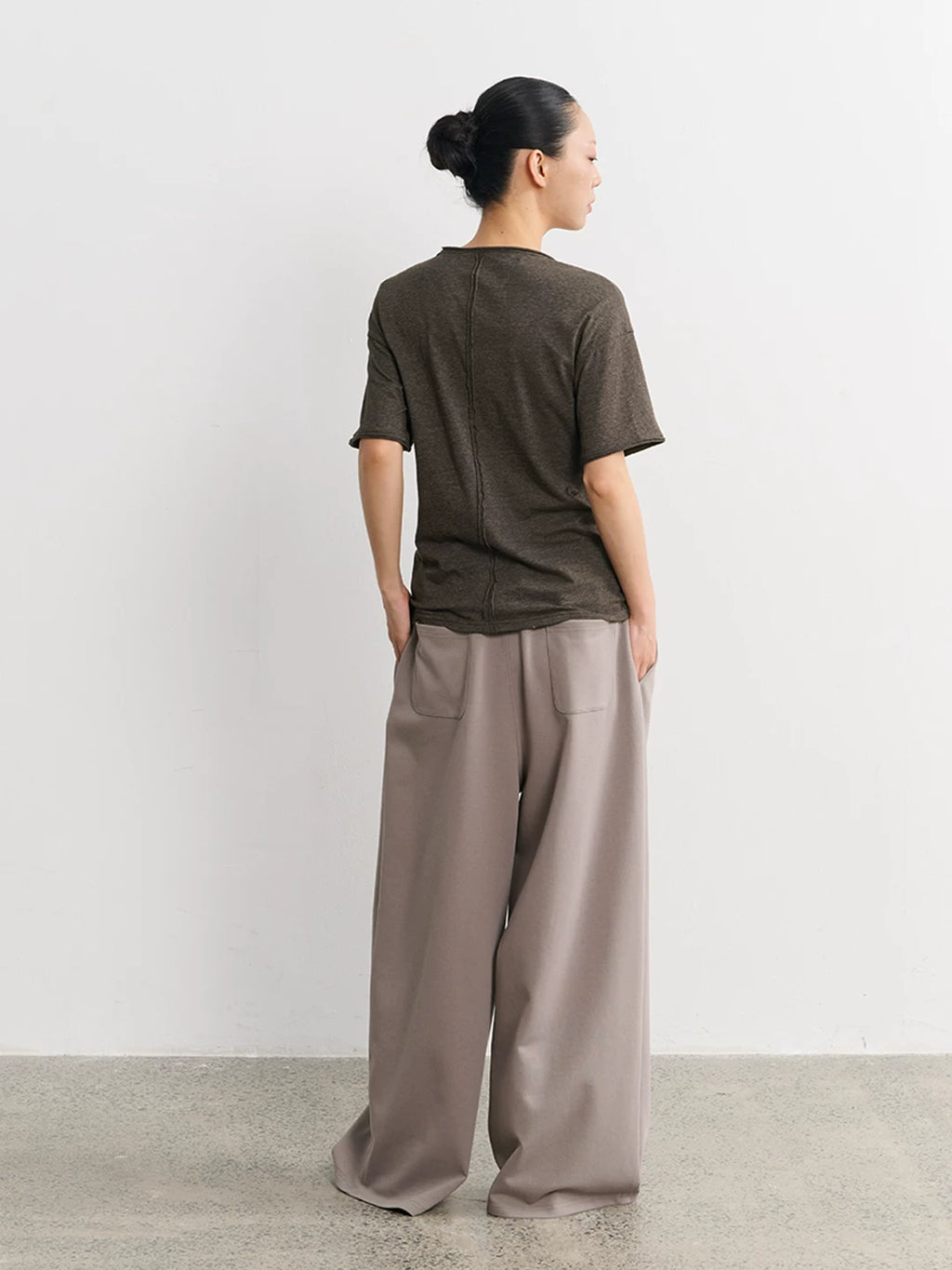 LINY LIBERTY Vintage V-neck Slack Hemming Casual Tee