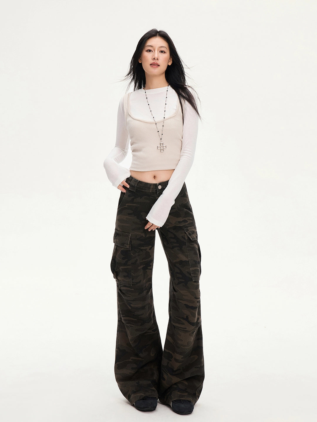 KPSR Camouflage Tooling Low-rise Loose Straight-leg Pants