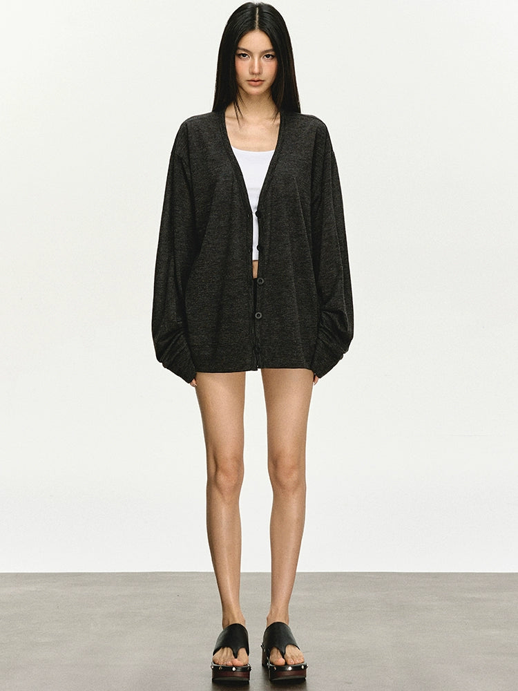Anna Aneae Loose Thin V-neck Sunscreen Cardigan