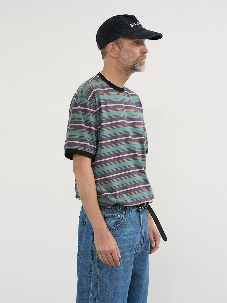 PARTIMENTO Contrast Loose Striped Tee