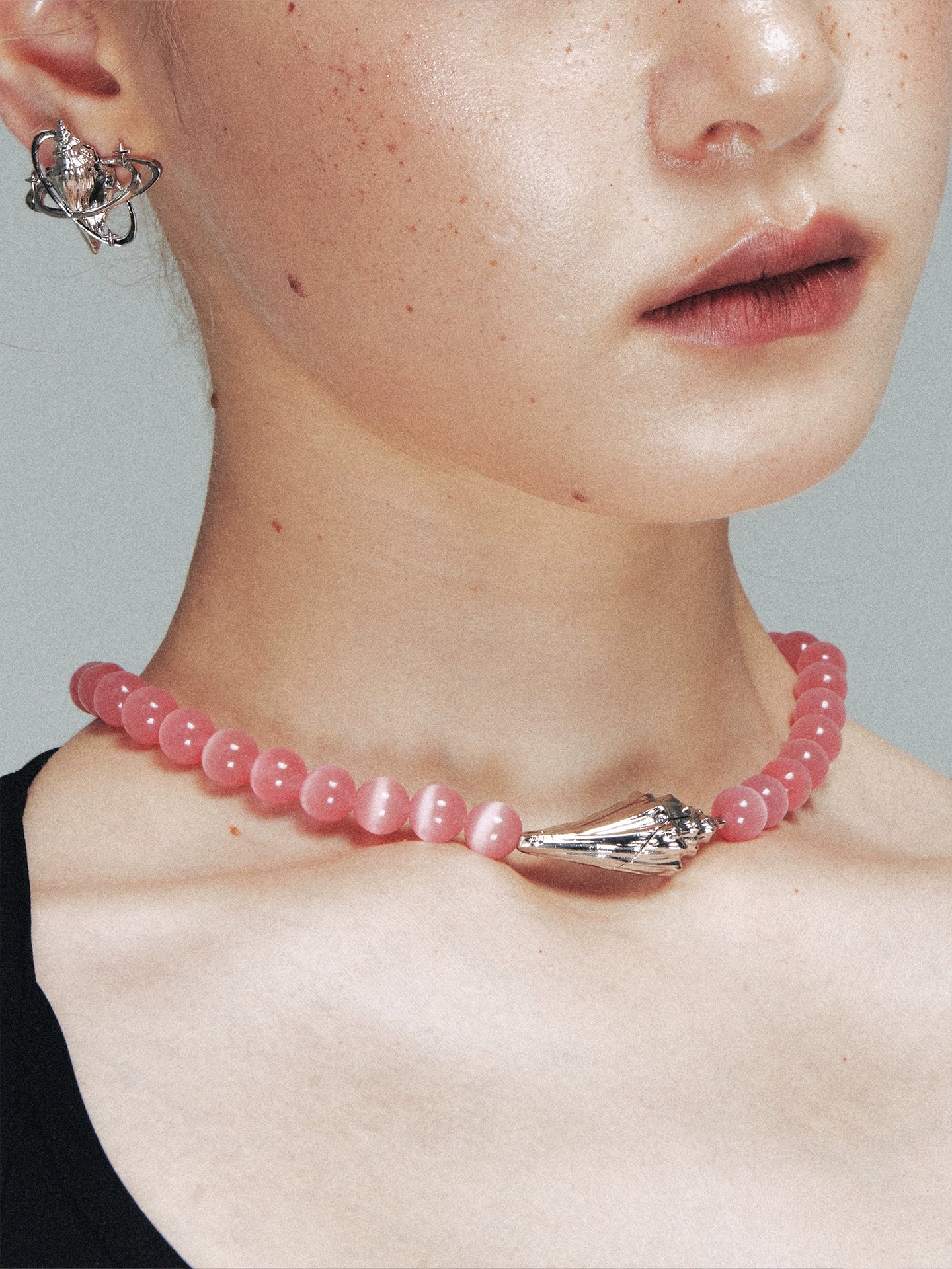 1JINN Conch Star Pink Crystal Necklace