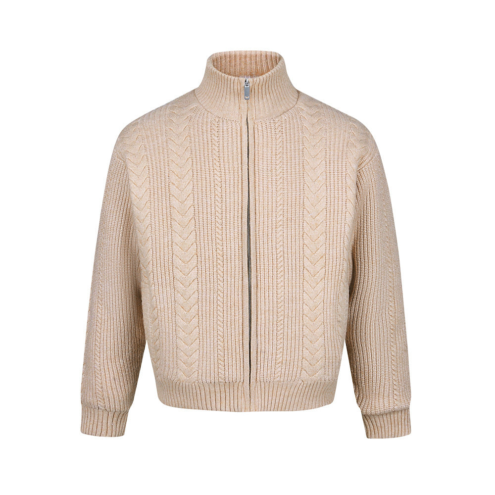 MADEEXTREME Vintage Knitted Stand-up Neck Thickened Jacket