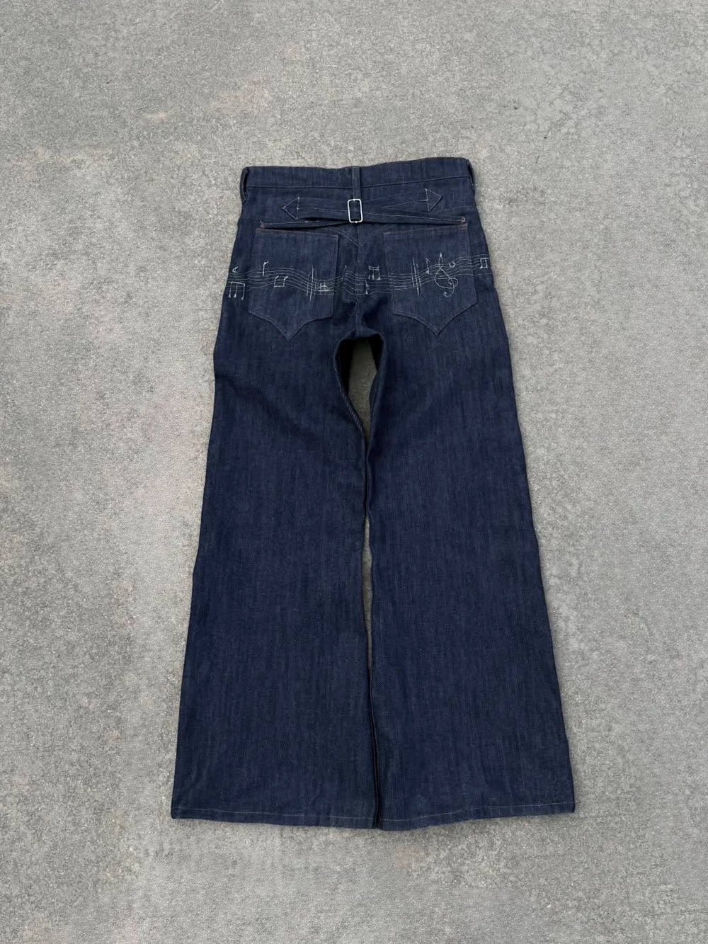 FTS Retro Music Note Embroidered Slacks