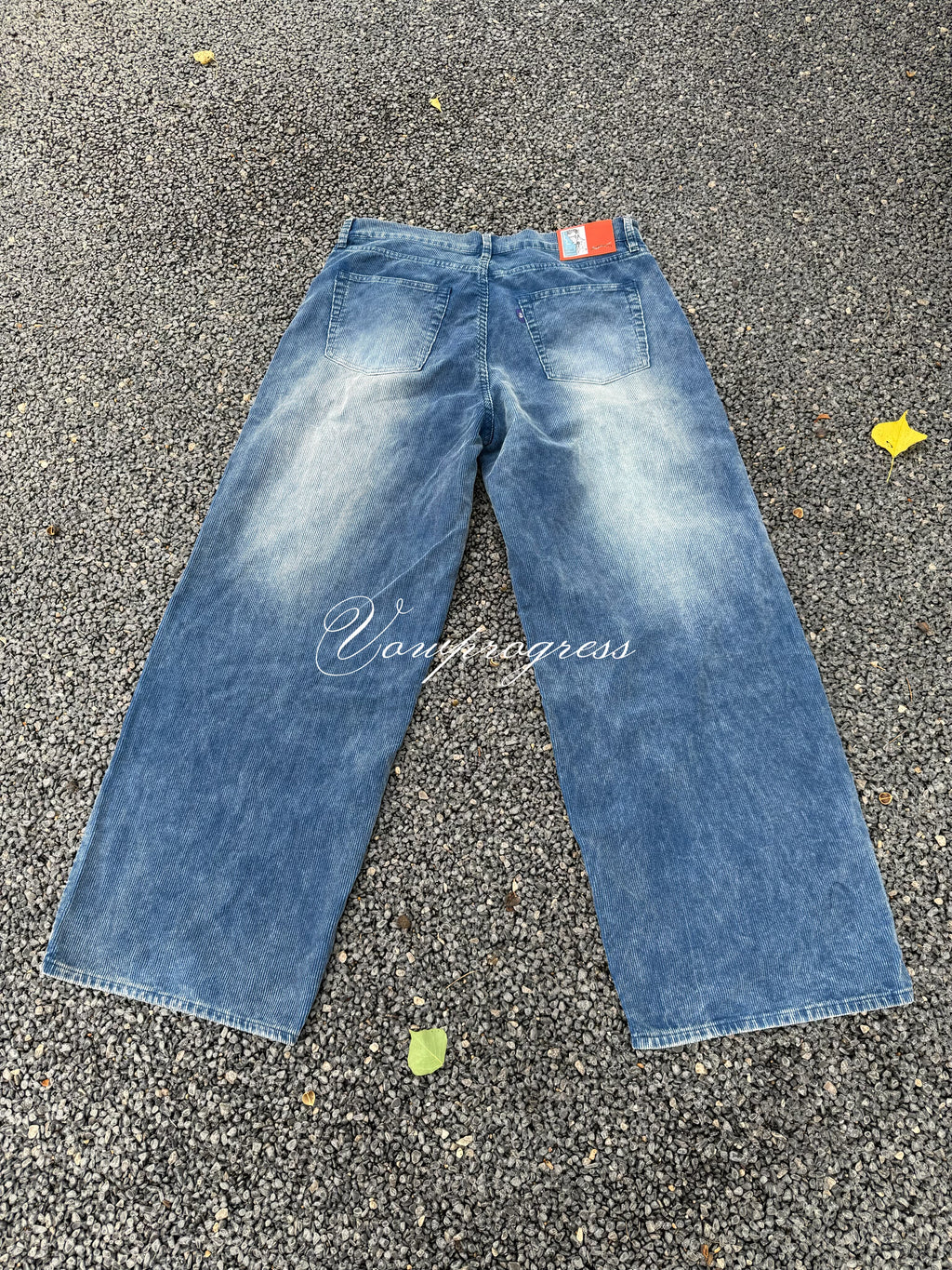 VOWPROGRESS Corduroy Embroidered Straight-leg Trousers