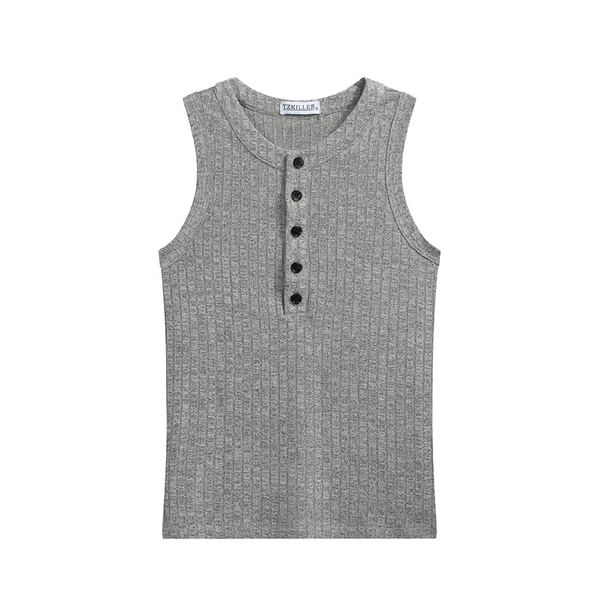 TZ Killer Button Henry Slim Fit Versatile Vest