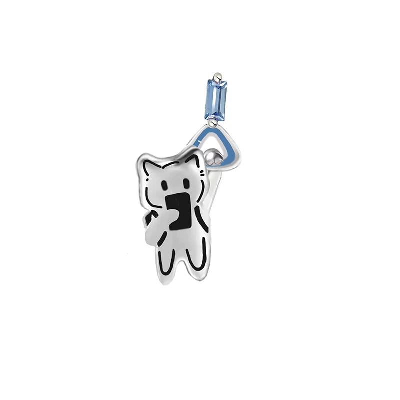 MASW Cute Working Cat Stud Earrings Fun Earrings