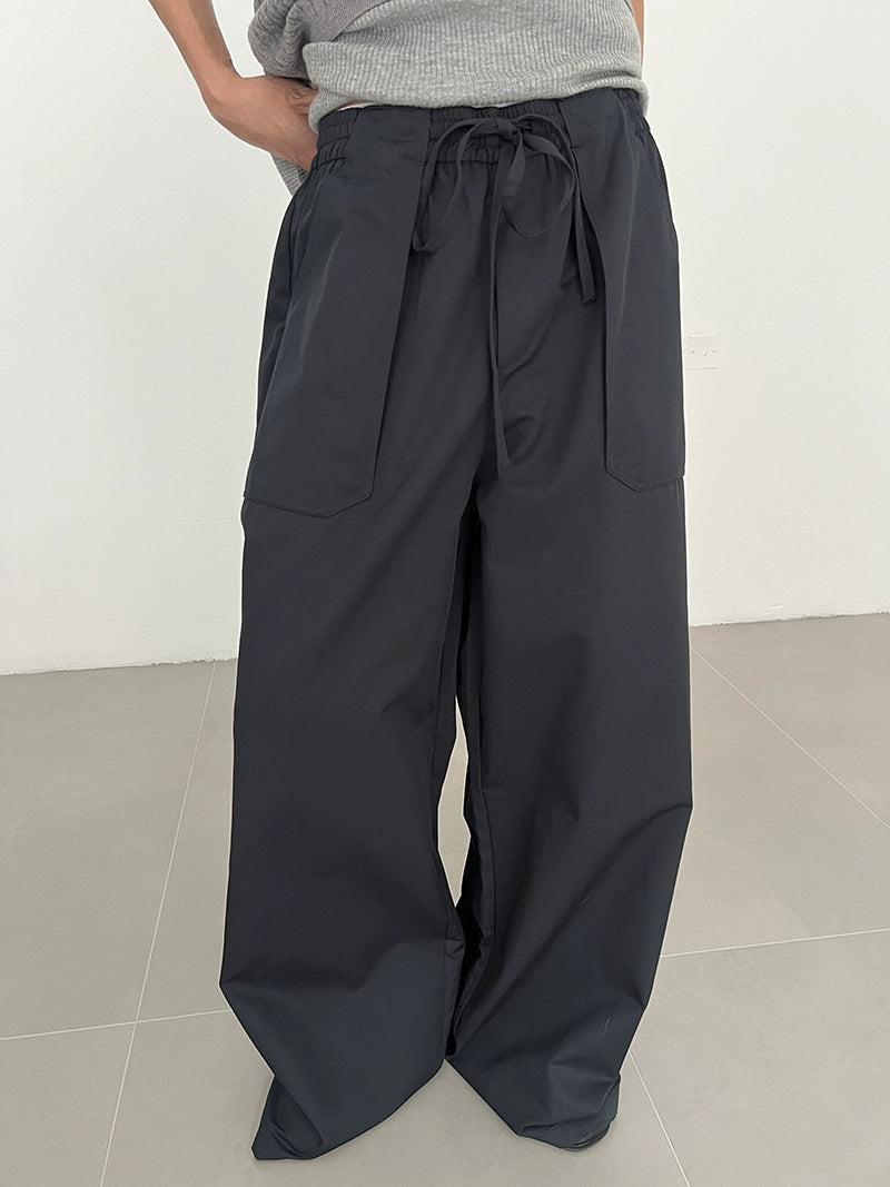 COLN Drawstring Special Pocket Design Casual Pants