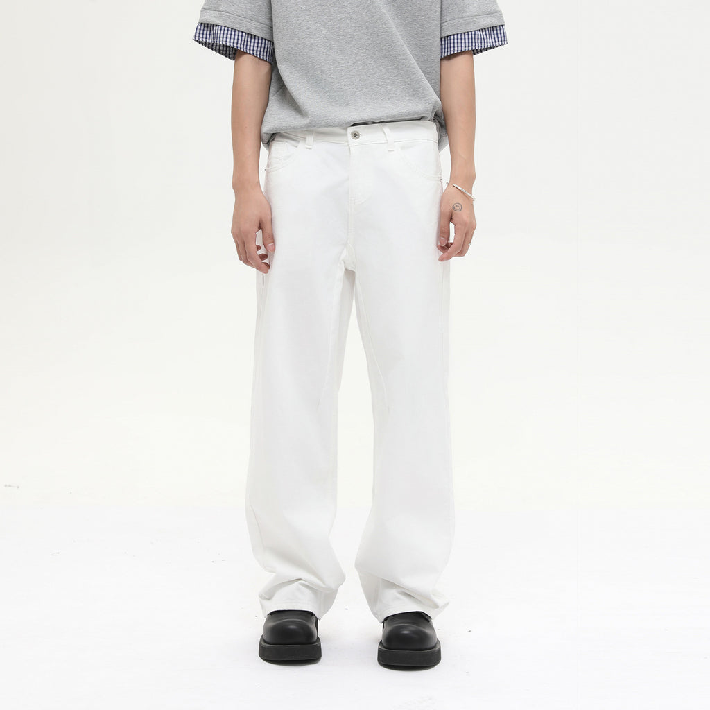 MTLCLOTHES Simple Casual Versatile Loose Washed Jeans