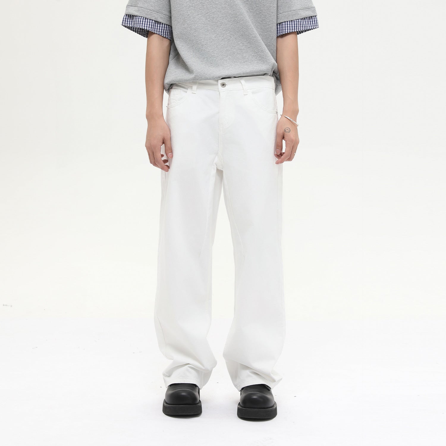 MTLCLOTHES Simple Casual Versatile Loose Washed Jeans