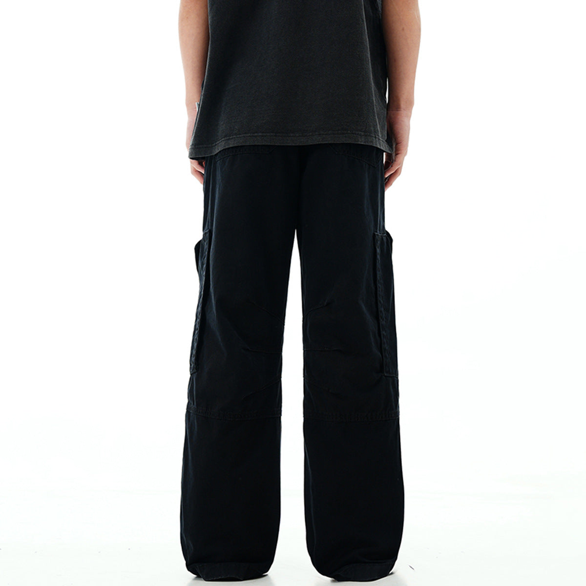 11KN Large Pocket Retro Straight Casual Trousers