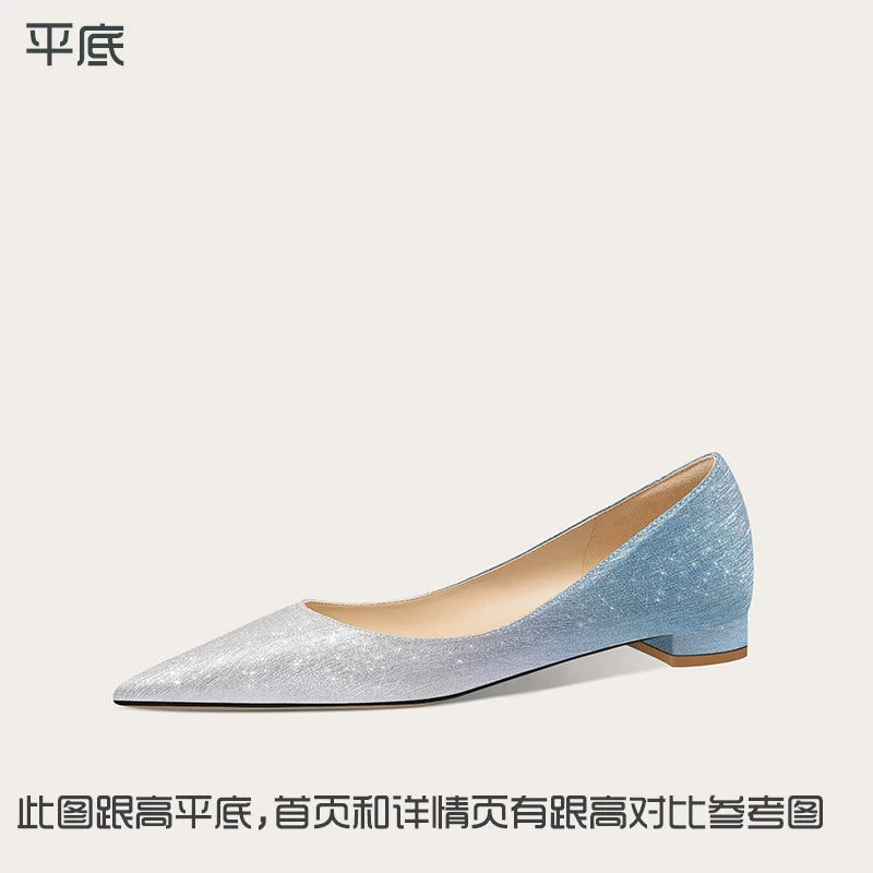 Lily Wei Gradual Change Shallow Mouth High-heeled Shoes