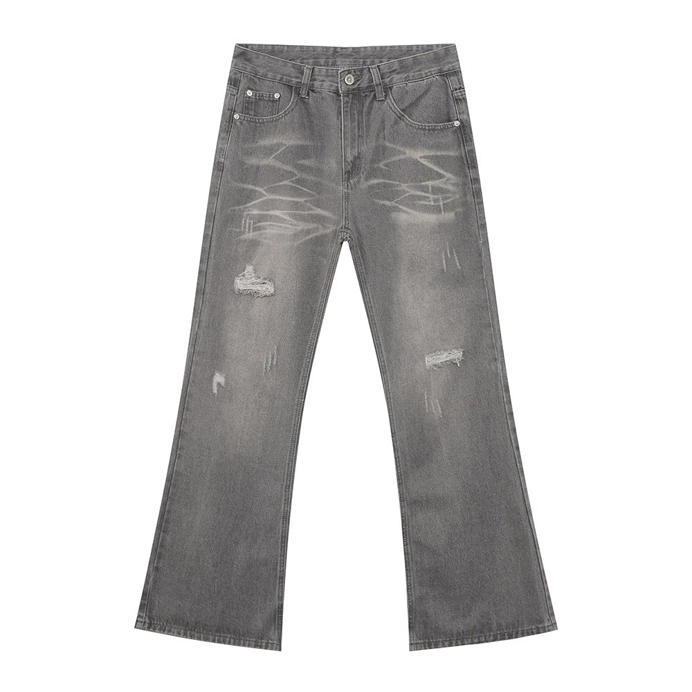 MTLCLOTHES Korean Version Versatile Fashion Micro-pull Denim Trousers