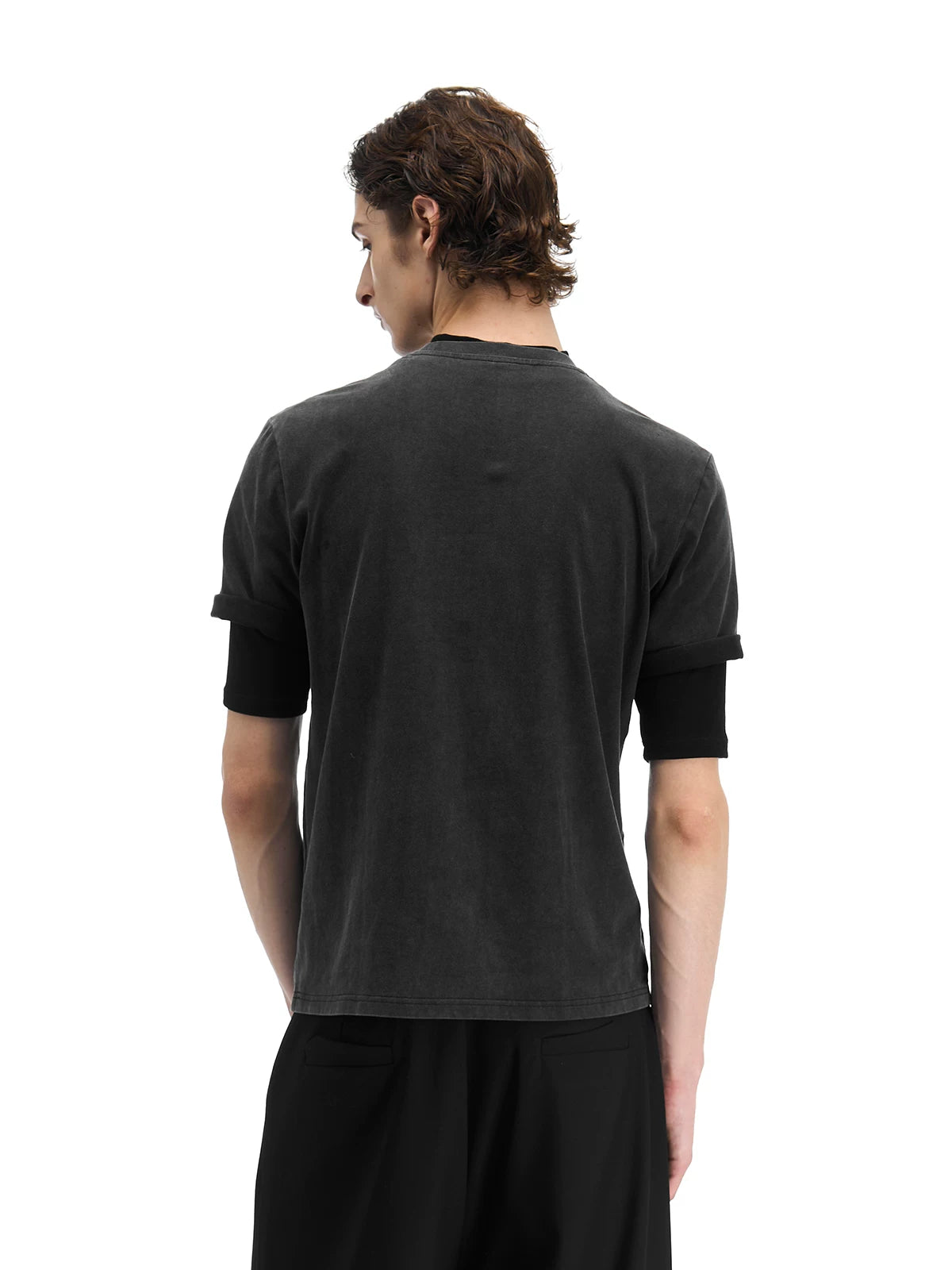 Slight Vogue Embroidery Patch Front Shoulder Casual Tee